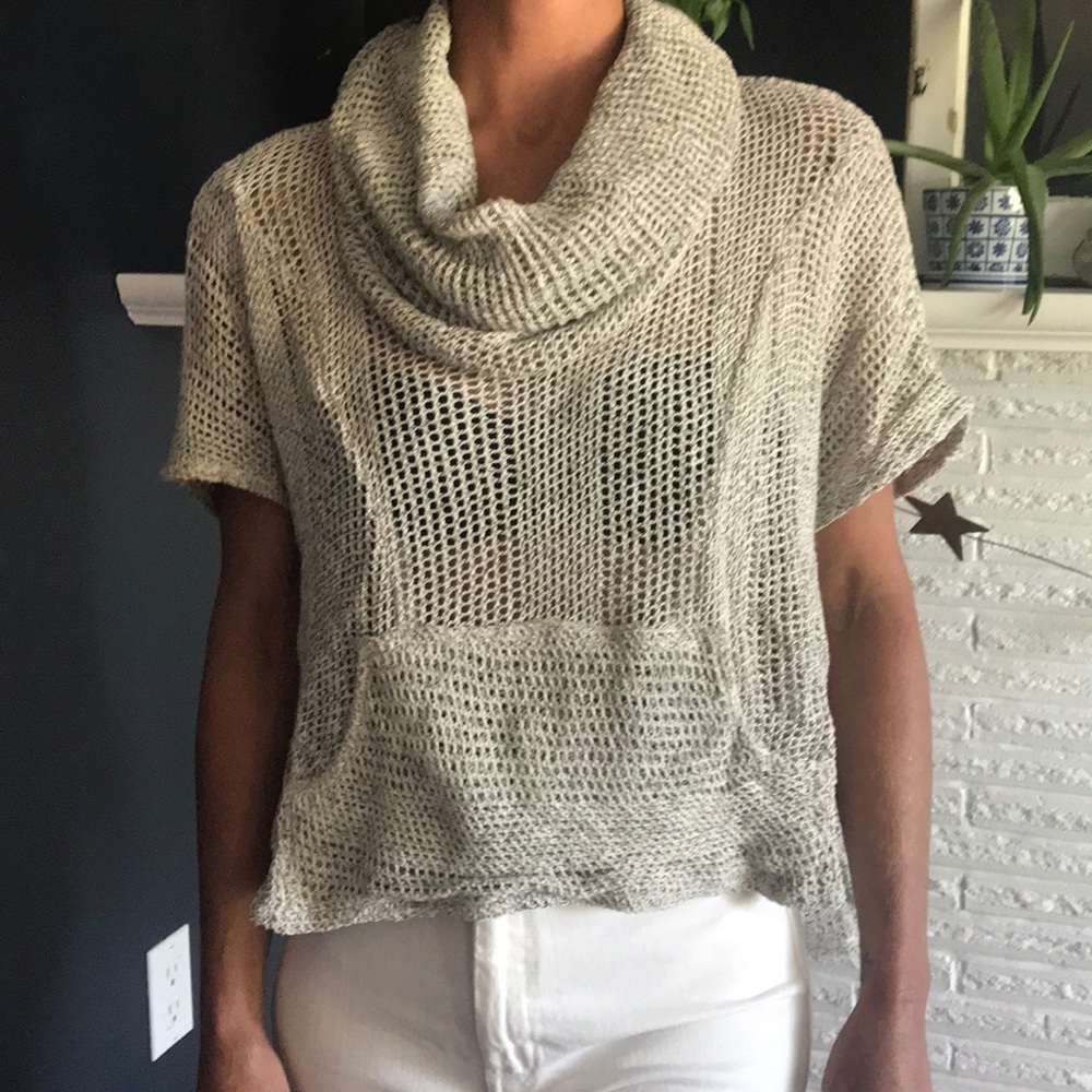 Saturday Sunday cowl short sleeve sweater
